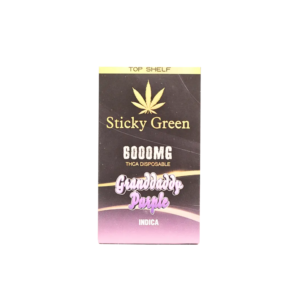 STICKY GREEN TOP SHELF 6GM THCA DISPOSABLE STICKY GREEN