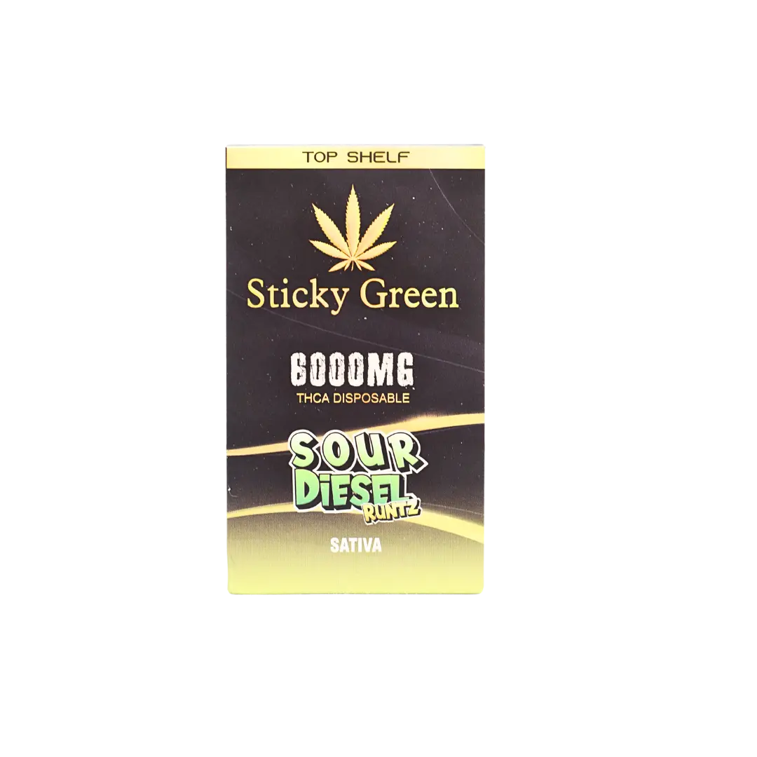 STICKY GREEN TOP SHELF 6GM THCA DISPOSABLE STICKY GREEN