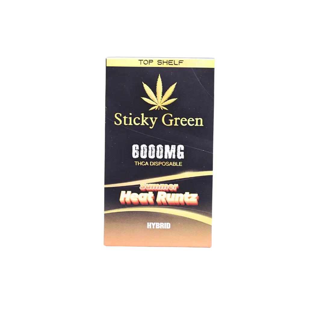 STICKY GREEN TOP SHELF 6GM THCA DISPOSABLE STICKY GREEN
