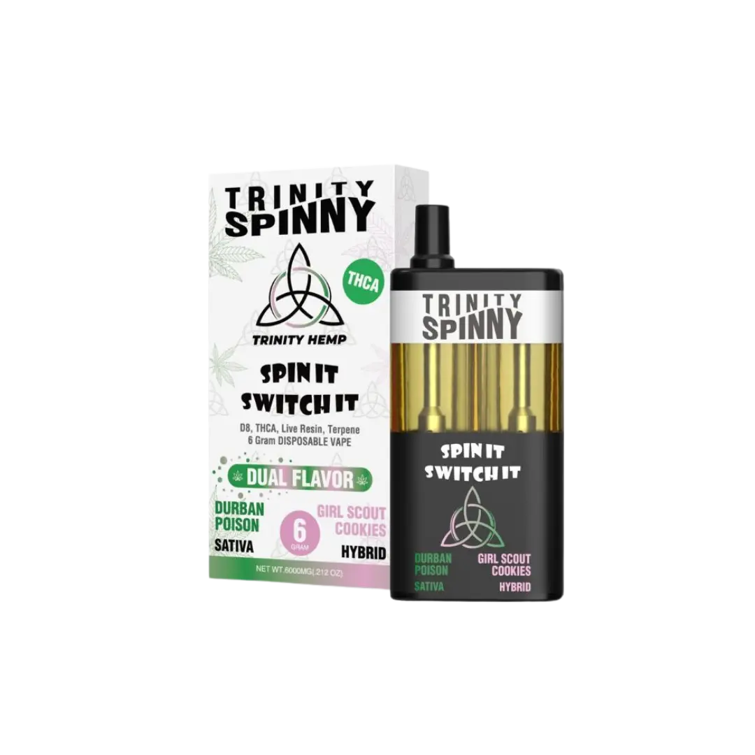 TRINITY SPIN IT SWITH IT DUAL FLAVOR THC-A 6GM DISPOSABLE TRINITY HEMP