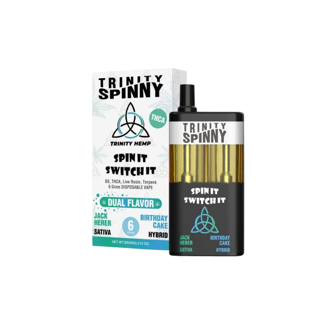 TRINITY SPIN IT SWITH IT DUAL FLAVOR THC-A 6GM DISPOSABLE TRINITY HEMP