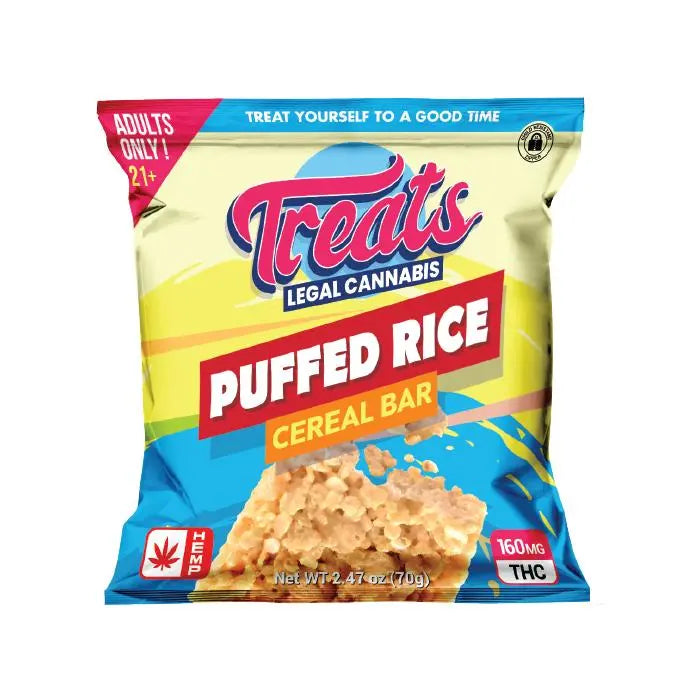 Treats D9 Infused Puffed Rice Cereal Bar, 160 mg Treats