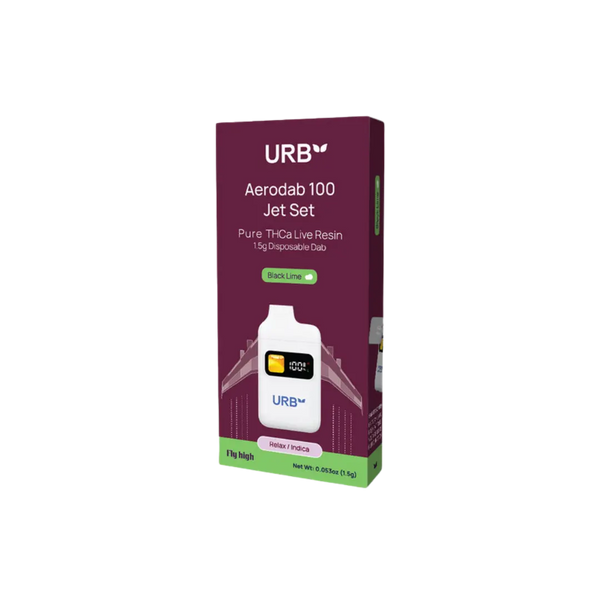 URB AERODAB 100 JET SET LIVE RESIN 1.5GM PURE THCA DISPOSABLE URB