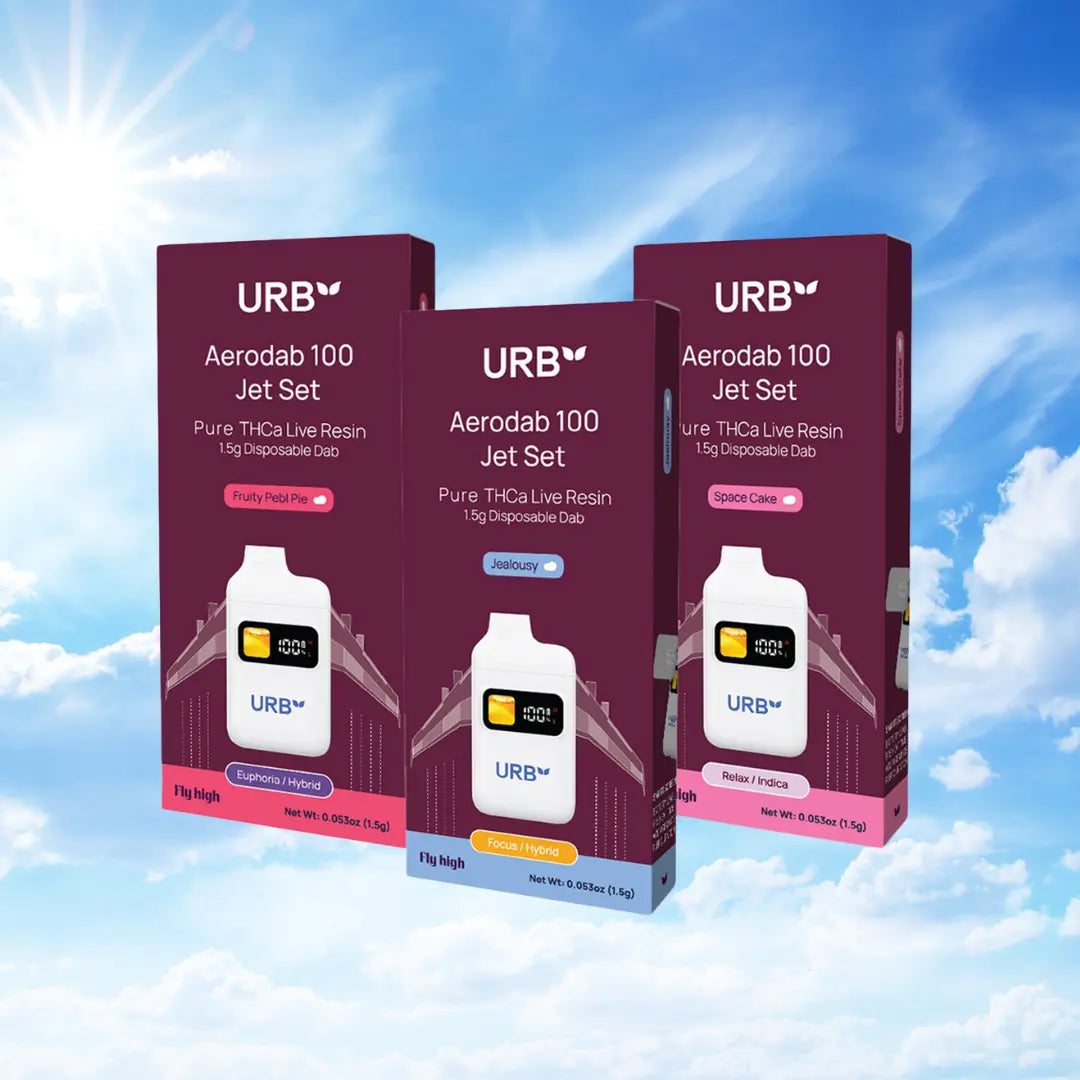 URB AERODAB 100 JET SET LIVE RESIN 1.5GM PURE THCA DISPOSABLE URB