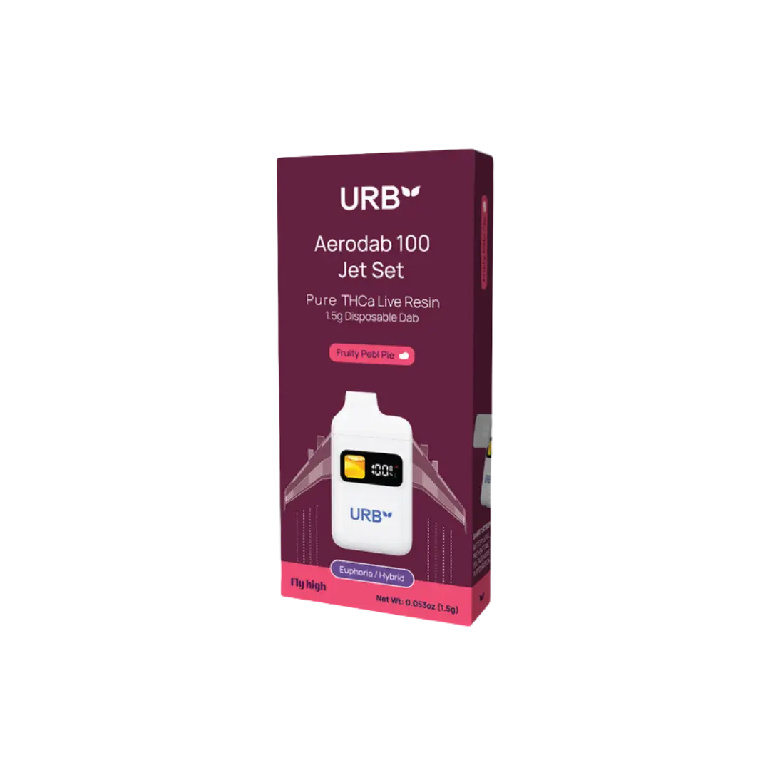 URB AERODAB 100 JET SET LIVE RESIN 1.5GM PURE THCA DISPOSABLE URB
