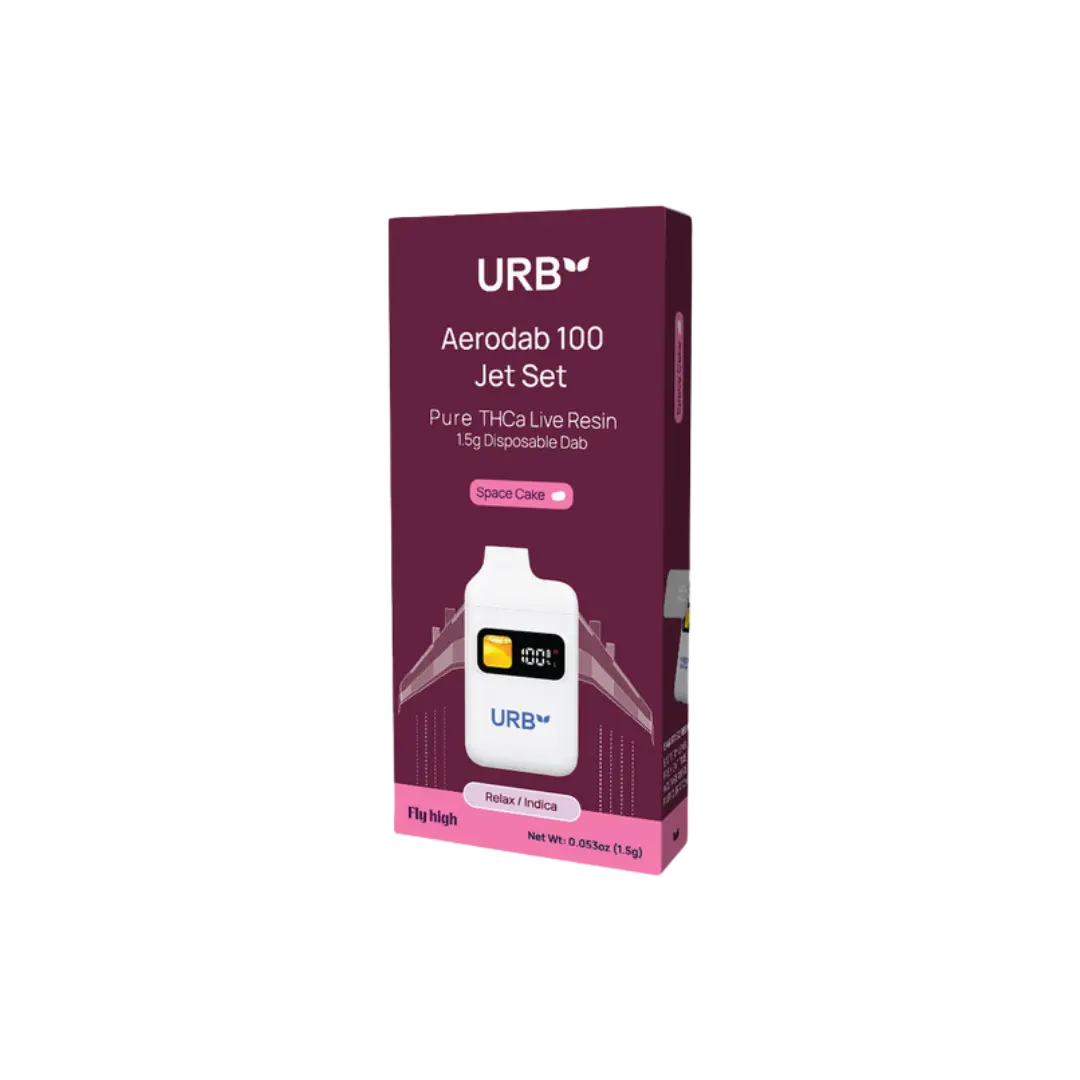 URB AERODAB 100 JET SET LIVE RESIN 1.5GM PURE THCA DISPOSABLE URB