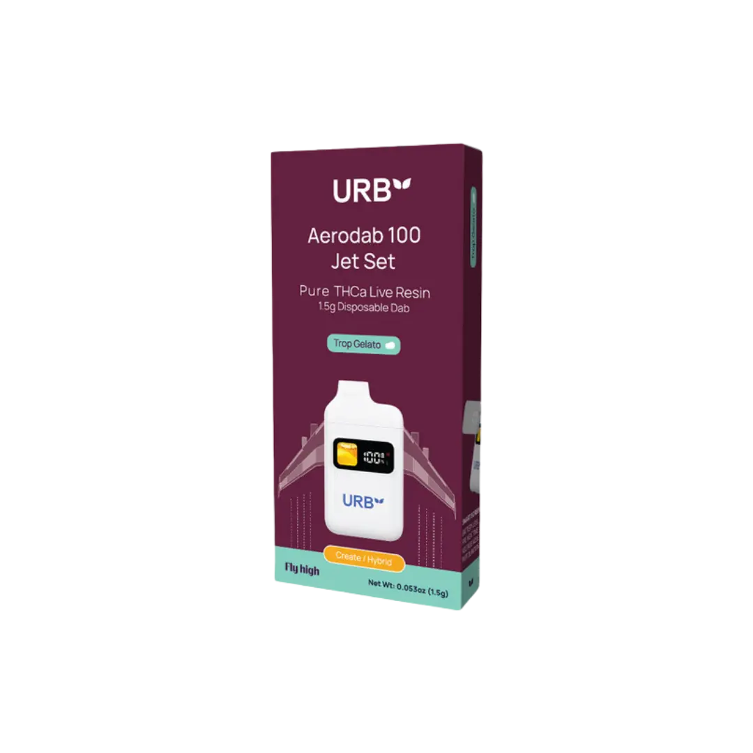 URB AERODAB 100 JET SET LIVE RESIN 1.5GM PURE THCA DISPOSABLE URB