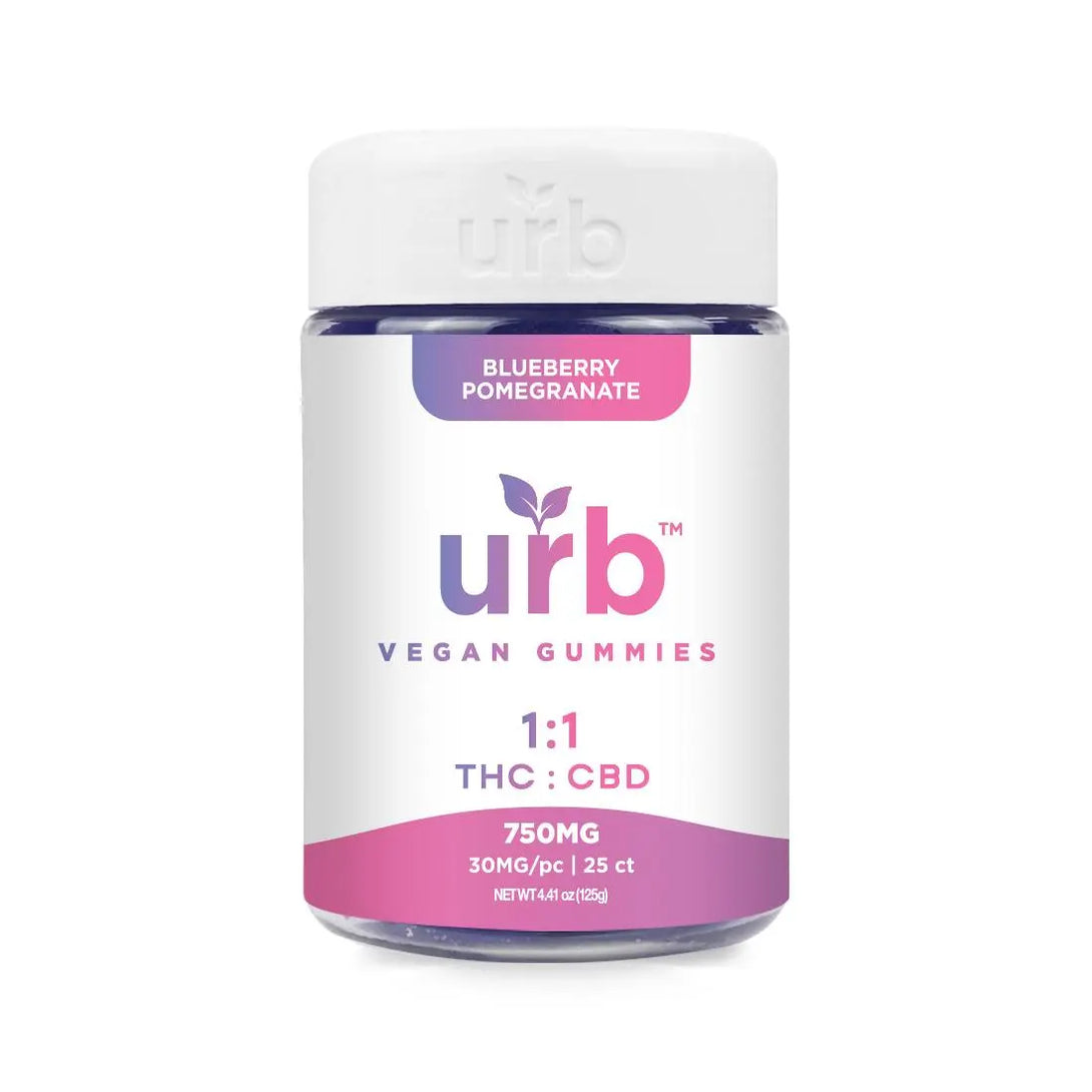 Urb 1:1 D9 THC + CBD Gummies, 25CT, 750 mg Urb