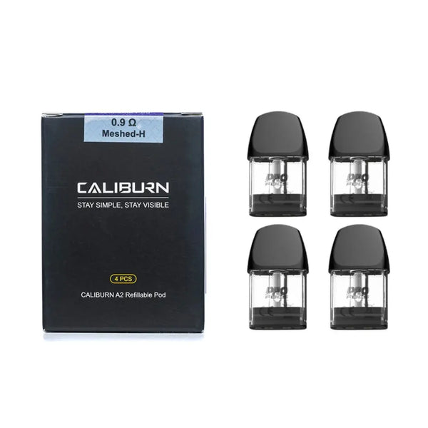 Uwell Caliburn A2 Replacement Pods 0.9OHM, 4pk Uwell