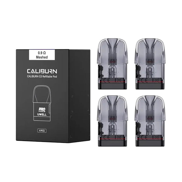 Uwell Caliburn G3 Replacement Pods 0.9OHM, 4pk Uwell