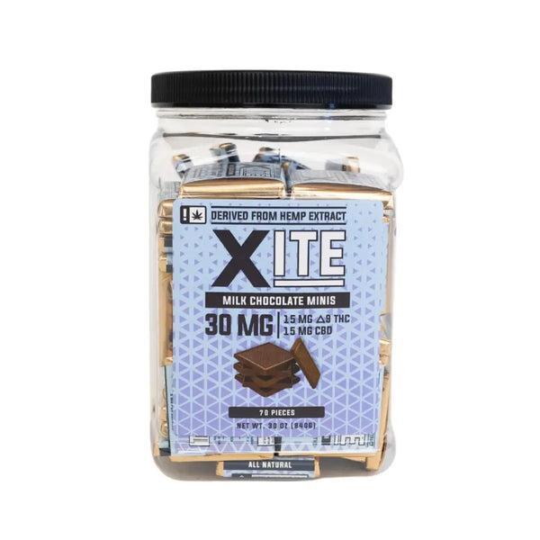 XITE Edibles D9 + CBD Infused Candy, 30 mg XITE