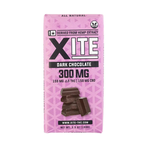 XITE Edibles D9 + CBD Infused Chocolate Bar, 300 mg XITE